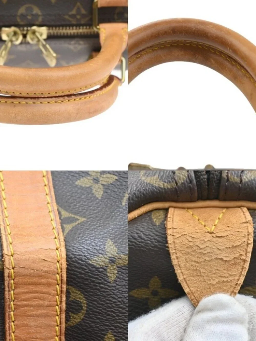 LOUIS VUITTON Keepall 50 Travel Hand Bag Monogram Leather Brown